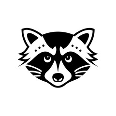 Fototapeta premium Lovely raccoon head icon with in a minimalist style