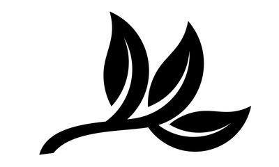 black leaf vector illustration logo