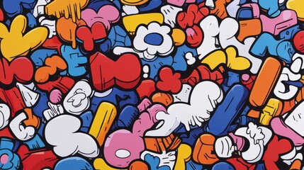 Vibrant Colorful Graffiti Art Abstract Background Texture