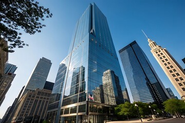 Obraz premium Buldding new york city skyscrapers New York City Skyscrapers royalty-free AI-generated images