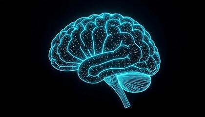 human brain made from circuit board, created with generative ai