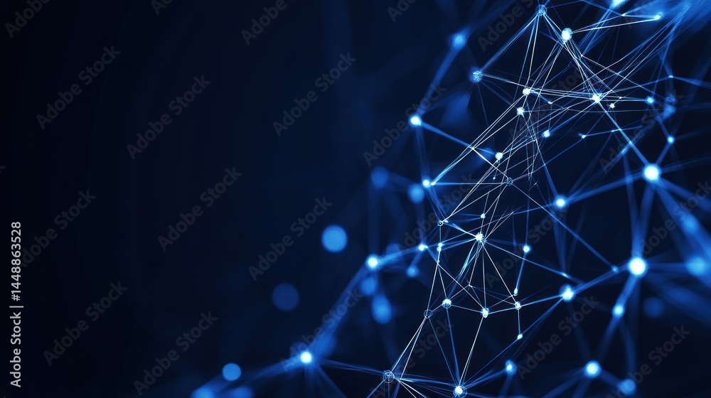 Poster abstract network connection: digital nodes and lines
