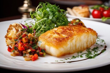 Fried cod and veggies