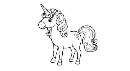 Fototapeta premium Unicorn Coloring Page – Magical Line Art for Dreamers