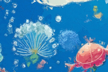 Various oil paintings, flowers, fruits, marine creatures, landscapes, waterfalls, plum blossoms, beautiful scenery