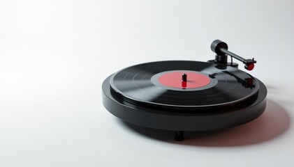 Turntable vinyl record player on white backdrop , vinyl, isolated