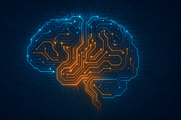 Futuristic Digital Brain Technology Art