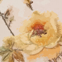 oriental, natural, abstract, watercolor, hand-painted, branches, element, boho, hand painted, fabric, plant, vintage, modern, retro, leaf, flower, texture, wallpaper, spring, illustration, nature, flo