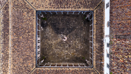 Aerial view of open area in the Church and Convent of Saint Francis in Salvador Bahia Brazil