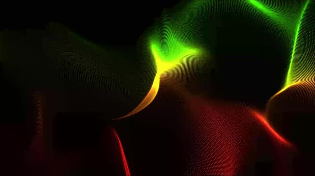 Smoky black backgrounded object made by various color dot particles.