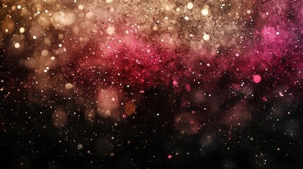 A festive abstract backdrop of vibrant glittery particles.