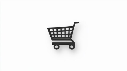 Shopping Cart Icon Minimalist Black and White Design for Ecommerce Online Shopping Retail