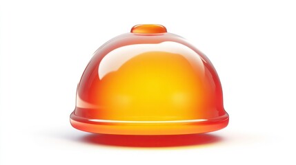 Fototapeta premium Shiny Orange and Yellow Dome Object with Reflective Surface Ideal for Design Technology and