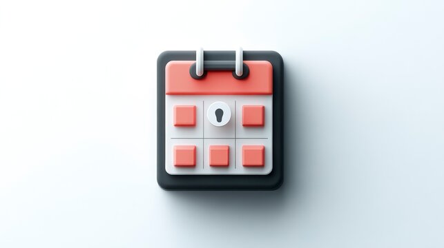 Minimalist Calendar Icon with Locked Date Modern Design for Scheduling Planning and Time Man