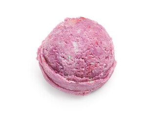 One scoop of delicious ice cream isolated on white