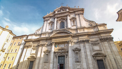 Obraz premium The baroque Church of Saint Ignatius of Loyola at Campus Martius timelapse hyperlapse in Rome, Italy