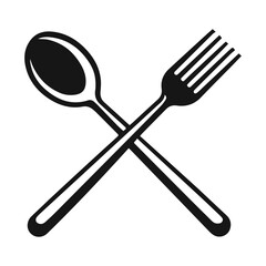 Minimalist Infinity Spoon and Fork Logo – Black & White Culinary Emblem