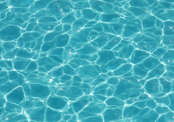 Obraz premium Rippling Water Surface Abstract Turquoise Texture, Sunlight Reflections, Calm, Transparent Ocean Waves, Summer Background