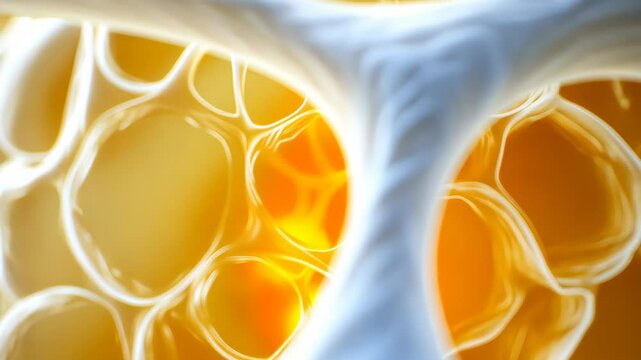 Microscopic bone cell: A captivating macro shot reveals the intricate architecture of a microscopic bone cell, illuminating the complex structures of biology.