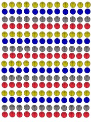 a digital design of a pattern of basketball balls in different colours in a white background