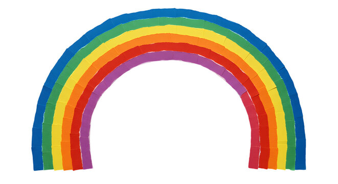 Colorful rainbow arch on black background