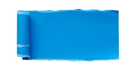 Blue torn paper roll on black background