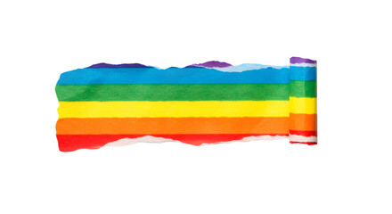 Rainbow striped torn paper