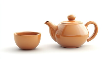 Ceramic Teapot and Cup Set Classic Design for Tea Lovers Perfect for Kitchen Decor Dining Ta