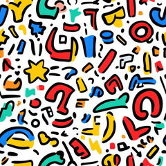 A playful, handdrawn seamless background flaunting quirky doodles and uplifting quotes perfect for school vibes