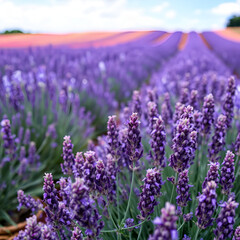 Naklejka premium lavender, purple, field, flower, texture, pink, nature, abstract, landscape, pattern, plant, violet, flowers, provence, summer, france, color, blue, garden, sky, colorful, beauty, wallpaper, farm, bri