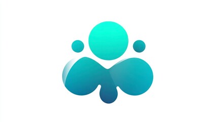 Abstract Teal and Blue Gradient Logo Design with Interconnected Shapes for Modern Branding