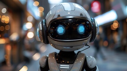 Futuristic digital marketing campaign where AIpowered chatbots provide personalized recommendations to users