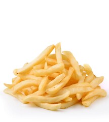 potato and french fries in basket isolated on white background
