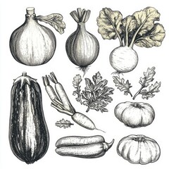 Vintage Vegetable Illustration