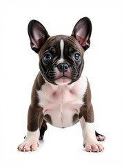 Fototapeta premium a white and brown French Bulldog