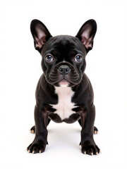 Fototapeta premium a black and white French Bulldog