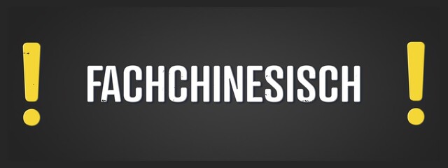 Fachchinesisch (Technical jargon) - A blackboard illustration with white text.