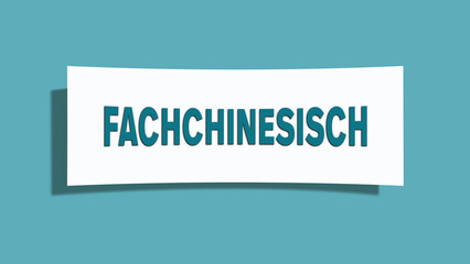Fachchinesisch (Technical jargon) - A card isolated on light green background.