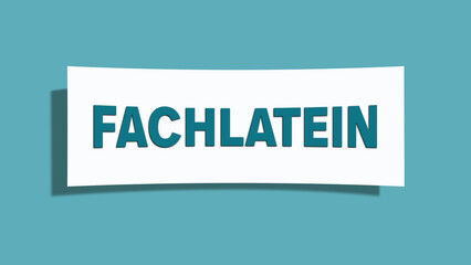 Fachlatein (Technical Latin) - A card isolated on light green background.