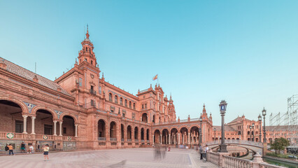 Plaza de Espana timelapse hyperlapse in Seville, Spain