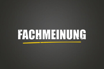 Fachmeinung (Expert opinion) - A blackboard with white text.