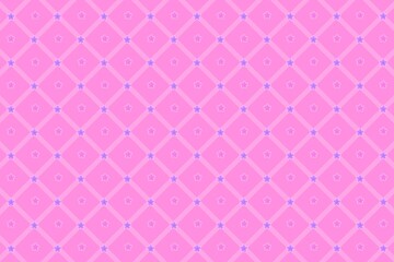 Pink geometric seamless pattern background with checker, squares, blossom, lines. Design for wallpaper, fabric, print, decor, textile, card, wrapping paper, etc.