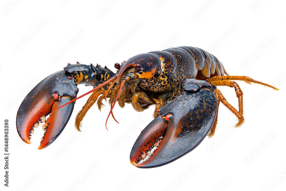 Aufkleber Lobster with vibrant red shells and large claws captured against a transparent background ideal for culinary and marine-themed projects