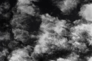 Realistic White Clouds on Black Background for Special Effect Overlays and Compositing on Photos and Designs