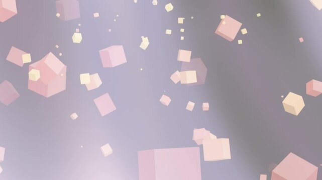 Floating Pastel Cubes - Abstract 3D Render with Soft Gradient