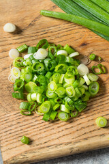 Green Organic Cut Green Onion Scallions