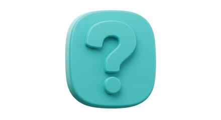 Question mark symbol icon graphic render in turquoise color for help faq and support concept
