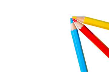 colored pencils with empty space isolated on white background