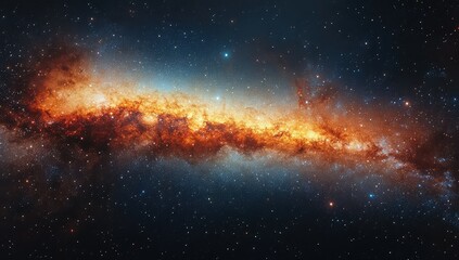 Obraz premium Cosmic Nebula with Space, Stars, and Galaxy.