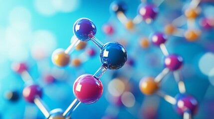 Obraz premium 3D Molecular Model Showing Silicon Atom Structure
